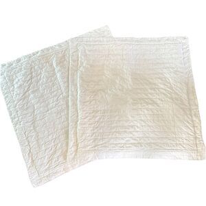 Docofil Matelasse Euro Pillow Shams Bright  White Cotton Portugal 30" Set of Two